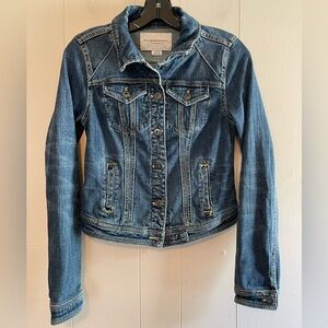 Pilcro and the Letterpress Cropped Distressed Denim Jacket